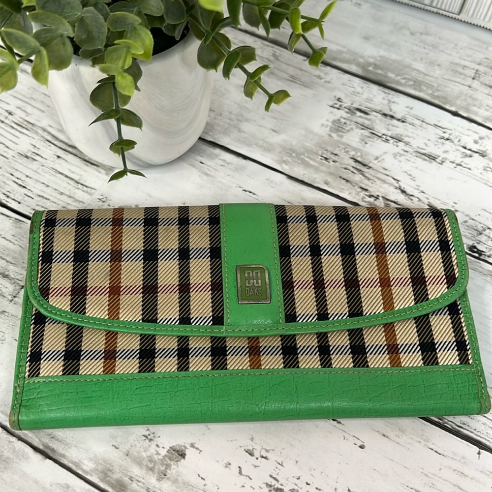 Daks Plaid Green long Wallet